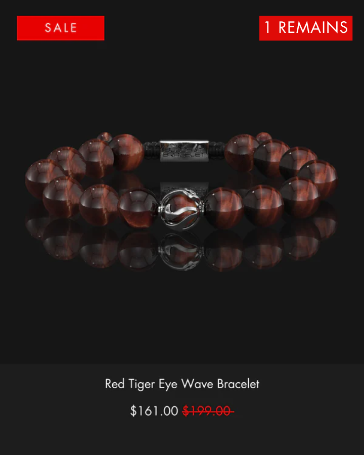 Red Tiger Eye Wave Buddhist Bracelet