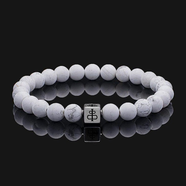 Amazon.com: white howlite with lava rock beaded bracelet, lava rock bracelet,  bead bracelet, howlite bracelet, stetch bracelet, gemstone bracelet 8mm :  Arts, Crafts & Sewing