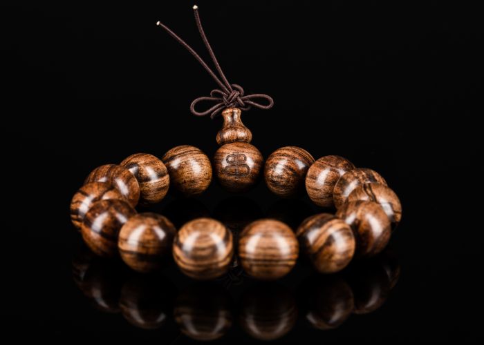 Natural Sandalwood Buddha Wood Bead Bracelet - Adjustable Men's Fashion Jewelry